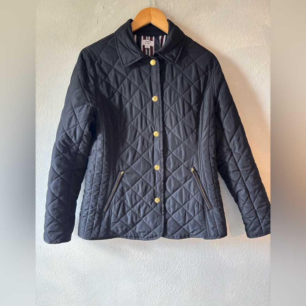 Crown and Ivy Black Quilted Women's Jacket size S
